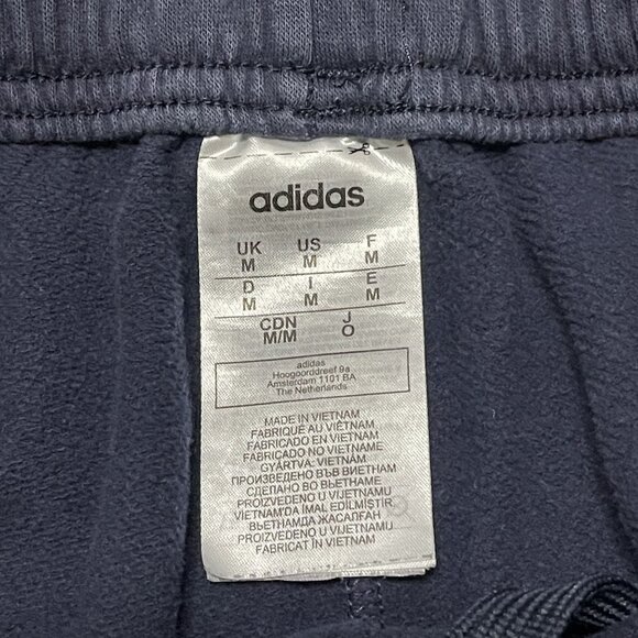 Adidas Navy Blue Joggers With White Stripes Men Size M - Picture 2 of 4